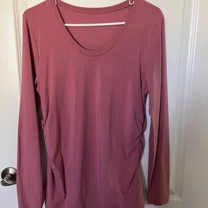 Encore by Edina Mendel Long Sleeve, U Neck, Rose Long Sleeve Top